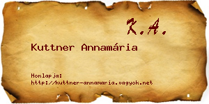 Kuttner Annamária névjegykártya